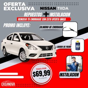 promoción de embrague de nissan tida